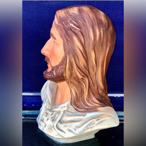 Vintage 1983 Antique 8" HOMCO Masterpiece Figural Ceramic JESUS CHRIST Bust - Picture 7 of 10
